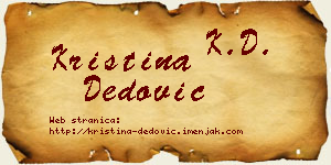 Kristina Dedović vizit kartica